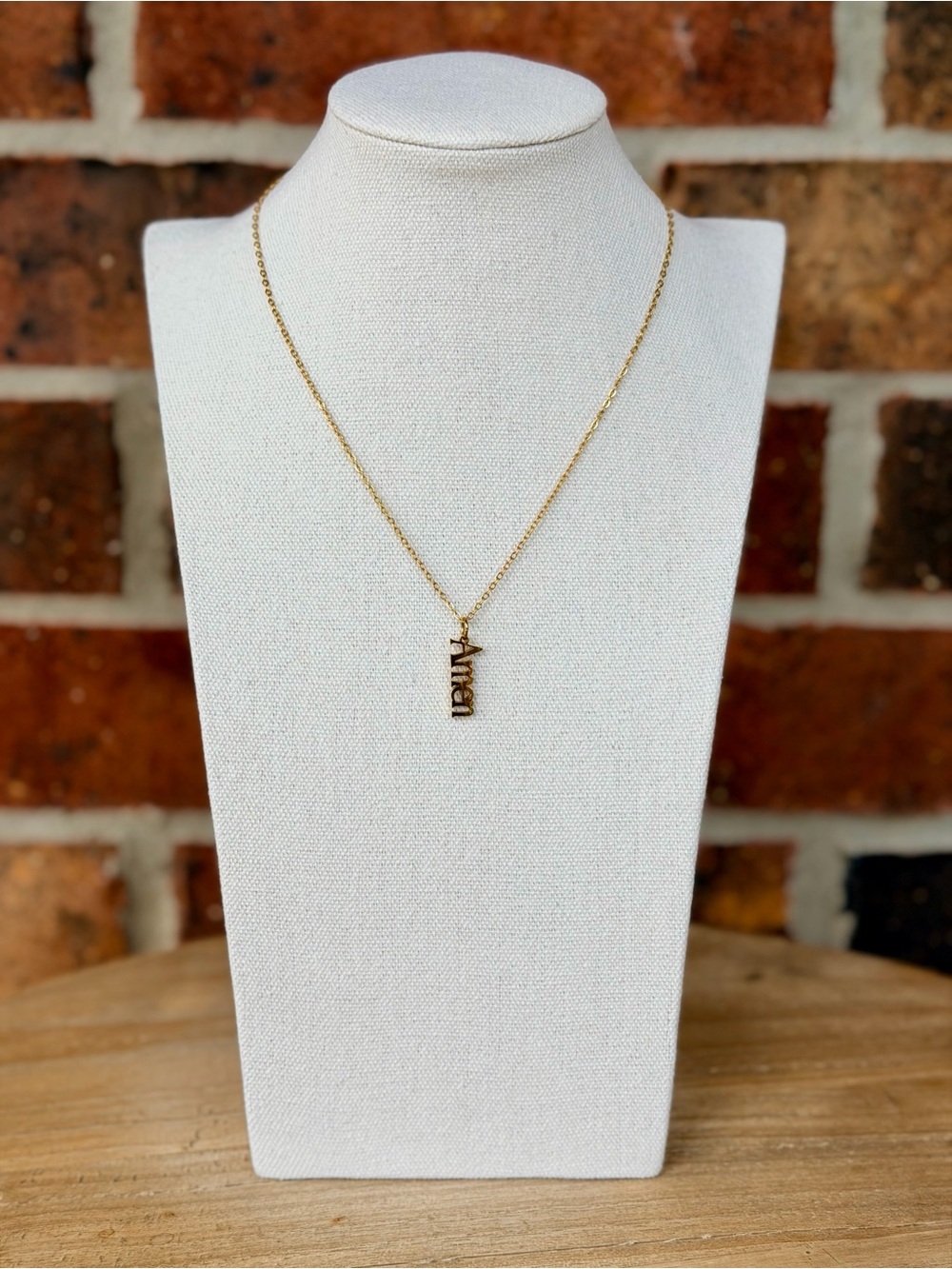 Gold Amen Charm Necklace